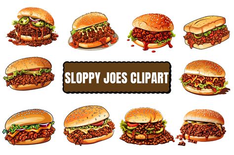 Watercolor Sloppy Joes Clipart Graphic by craftsmaker · Creative Fabrica