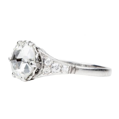 Rose Cut Diamond set in Vintage Platinum Ring | Bell and Bird