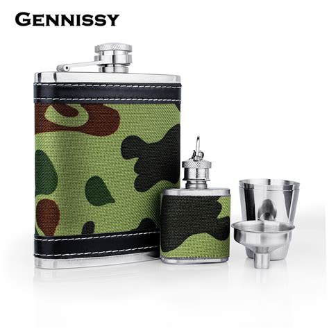 Aliexpress.com : Buy GENNISSY 7OZ Camouflage Stainless Steel Hip Flask ...