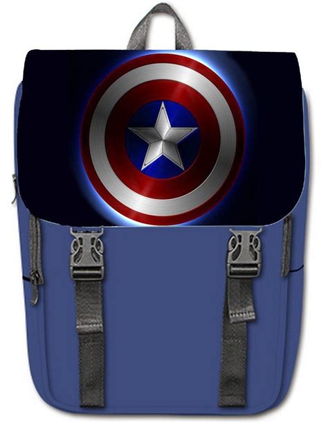 Halocow Custom Captain America Shield Casual Shoulders Backpack unique ...