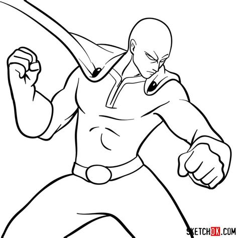 How to Draw Fighting Saitama in 12 Steps | Easy Drawings, Drawings, Guided drawing