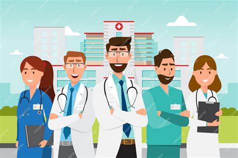 Premium Vector | Set of doctor cartoon characters. Medical staff team ...