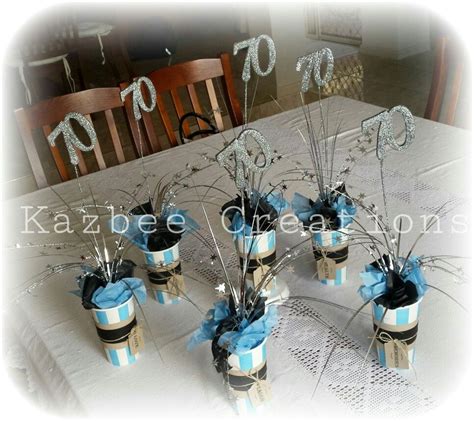 70th Birthday Table Decorations by Kazbee Creations | 70th birthday decorations diy, 70th ...