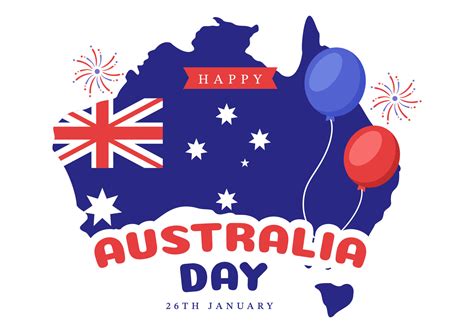 feliz día de australia que se celebra todos los años el 26 de enero con banderas y mapas para la ...