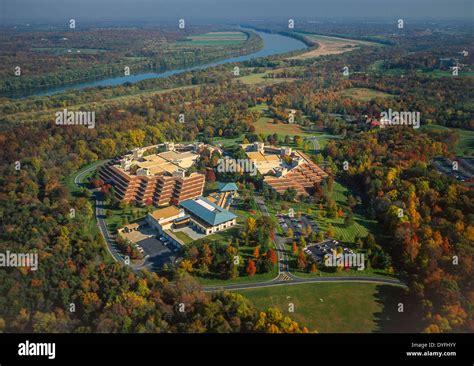 LEESBURG, VIRGINIA, USA - Aerial of the National Conference Center ...