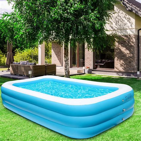 Inflatable Swimming Pool, Family Full-Sized Blow Up Pool, Heavy Duty Above Ground Pool for Kids ...