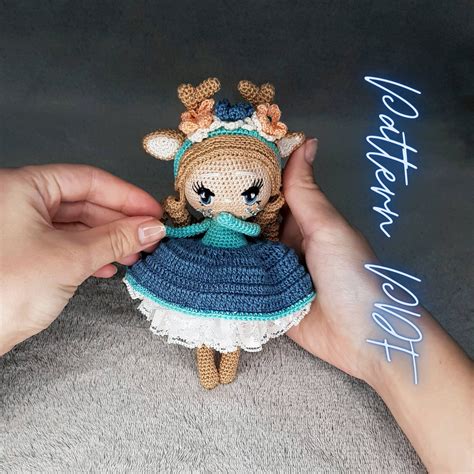 Crochet Amigurumi Pattern of Baby Deer in Blue Crochet Doll - Etsy