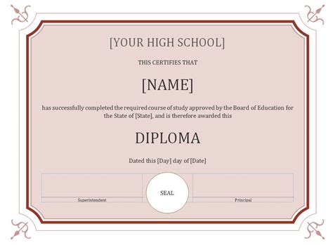 High School Diploma Template