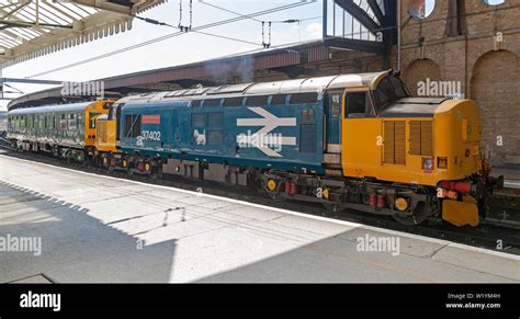 British Rail Class 37 diesel locomotive in big logo BR blue scheme at ...