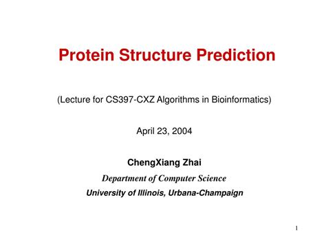 PPT - Protein Structure Prediction PowerPoint Presentation, free ...