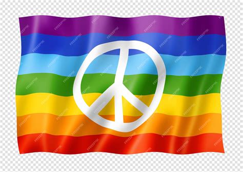 Premium PSD | Rainbow peace flag isolated on white