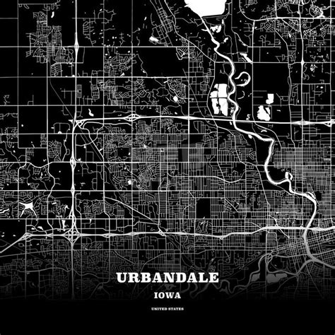 Urbandale, Iowa, USA map | Map poster, Poster template, Usa map