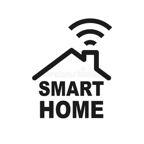 Smart Home Icon with Signal – Vector Stock Illustration - Illustration of monitoring, futuristic ...