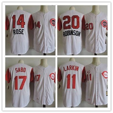 2017 Cincinnati Reds #14 Pete Rose Throwback Jersey 11 Barry Larkin ...