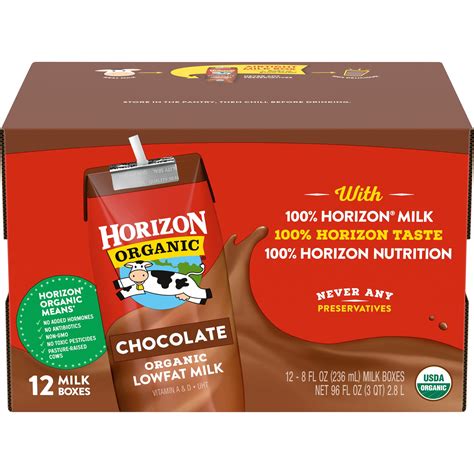 Horizon Organic 1% Lowfat UHT Chocolate Milk, 8 Oz., 12 Count - Walmart ...