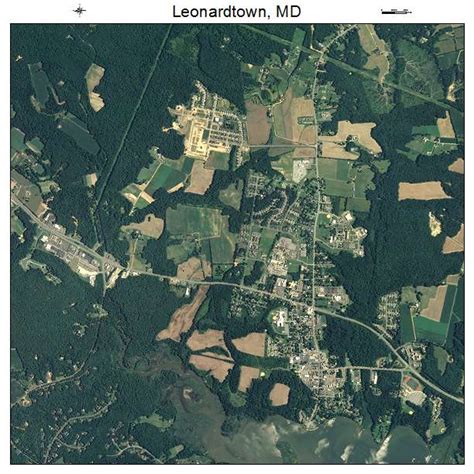 Aerial Photography Map of Leonardtown, MD Maryland