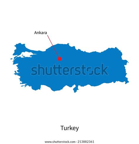 Detailed Vector Map Turkey Capital City Stock Vector (Royalty Free ...