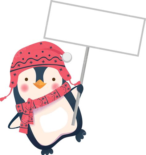 Penguin Holding Sign Banner North Sign Vector, Banner, North, Sign PNG and Vector with ...