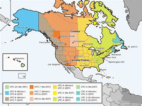 Time Zone Map Usa And Canada - Map