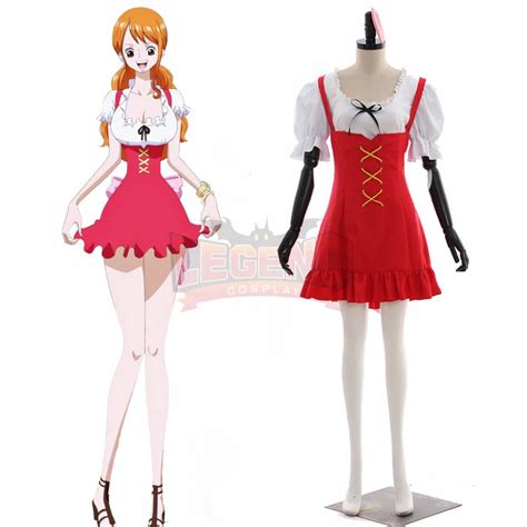 Aliexpress.com : Buy anime One Piece Nami Cosplay Costume red dress ...