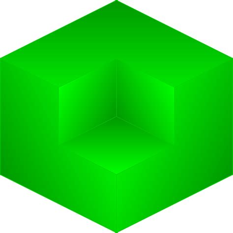 Shiny green cube illusion 11555383 Vector Art at Vecteezy