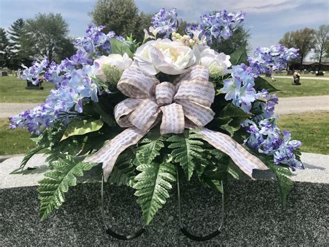 Spring Headstone Flowers, Mother's Day Cemetery Saddle, Flower ...