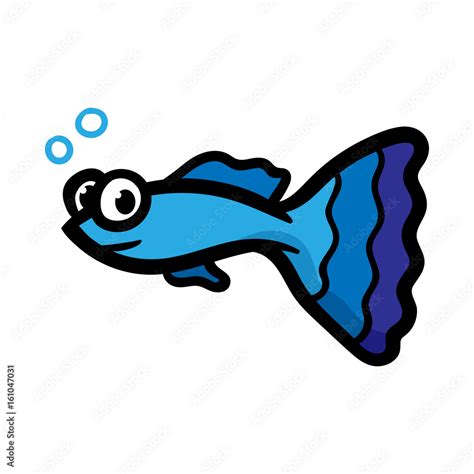 Cartoon Guppy Fish Vector Illustration Stock Vector | Adobe Stock