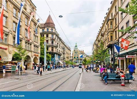 Street View in Zurich, Switzerland. Zurich is the Largest City Editorial Photography - Image of ...