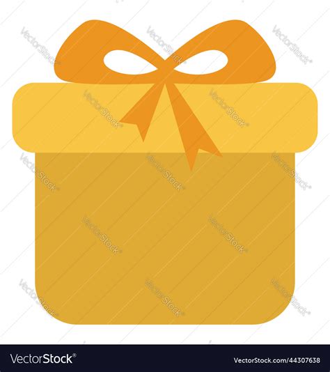 Yellow present box on a white background Vector Image