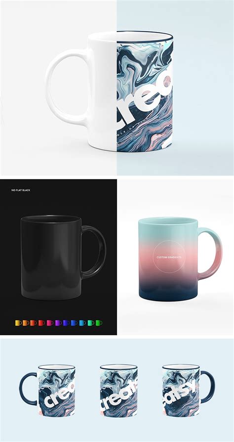 Free mug mockup set — download PSD template