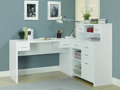 White Modern L-Shaped Desk with Great Storage – ComputerDesk.com