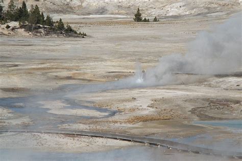 Erupting geyser | A telephoto shot of a geyser in the Norris… | Flickr