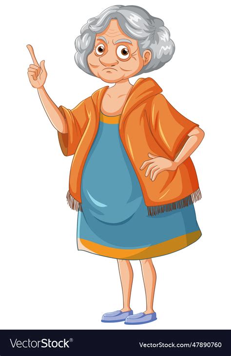 Angry grandmother cartoon character Royalty Free Vector