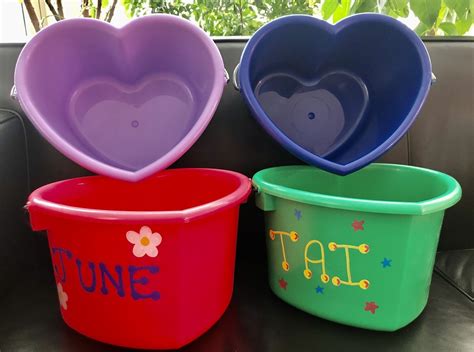 Personalized Easter Heart Buckets with Handle - perfect for organizing art supplies, toys or ...