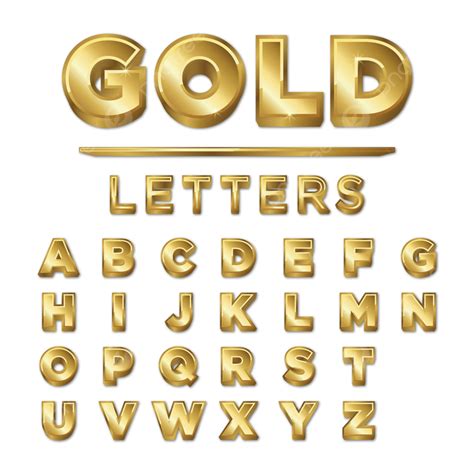 Alphabet 3d Letters Vector Hd PNG Images, 3d Gold Letters Alphabets A ...