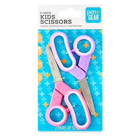 Pen and Gear Kids Scissors, 5", Blunt, School Supplies for Kids 5+, Light Pink/Purple, Pack of 2 ...