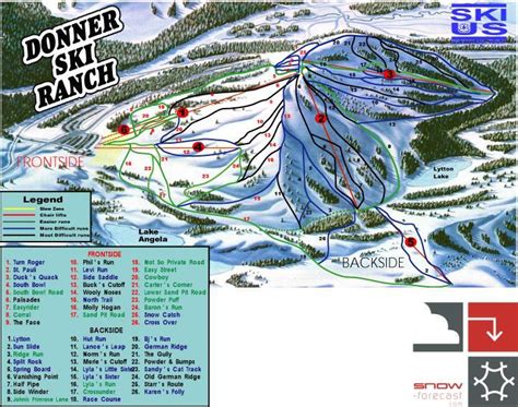 Donner Ski Ranch Piste Map / Trail Map