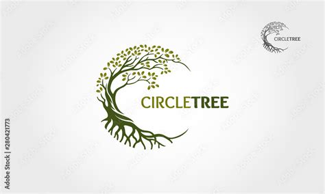 Circle Tree vector logo this beautiful tree is a symbol of life, beauty, growth, strength, and ...