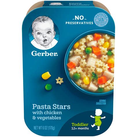 Gerber Lil Meals Pasta Stars with Chicken and Vegetables 6 oz Tray - Walmart.com - Walmart.com