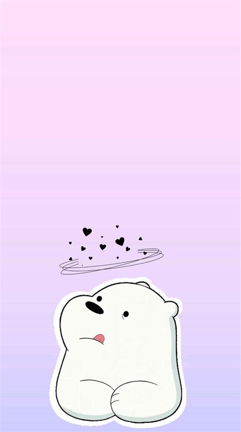 Download Ice Bear We Bare Bears Black Hearts Purple Aesthetic Wallpaper | Wallpapers.com