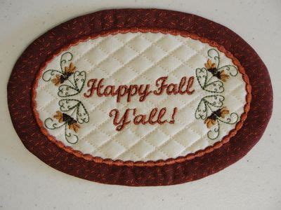 Free in the hoop Fall mug rug | Free embroidery, Free embroidery ...