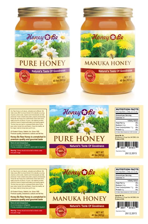 Pure Honey & Manuka Honey Labels Template - dLayouts Blog