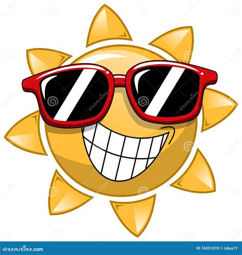 Cool Cartoon Sun Sunglasses Stock Vector - Illustration of concept, approve: 74351078