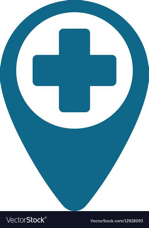 Pointer map hospital cross location Royalty Free Vector