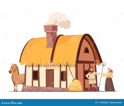 Medieval Peasant In Hat And With Sack Royalty-Free Cartoon ...