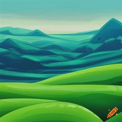 Grassland hills background from a 90s cartoon