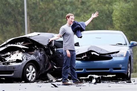 mark Zuckerberg car accident crying | Stable Diffusion