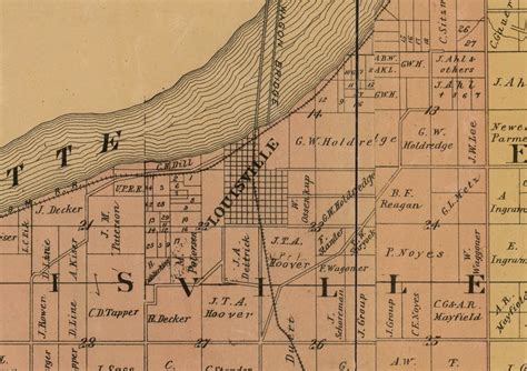 Cass County Nebraska 1894 Old Wall Map Reprint With | Etsy