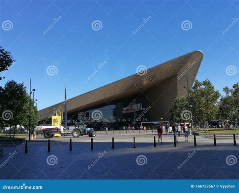 Europe Holland Netherlands Rotterdam Train Station Retro Style Architecture Editorial ...