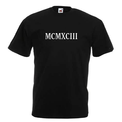 1993 Birth Year Roman Numerals MCMXCIII Black Standard T Shirt Brand New-in T-Shirts from Men's ...